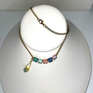 Handmade Beads Spelling PEACE Gold Plated Stainless Steel Necklace & ☮️ Dangle